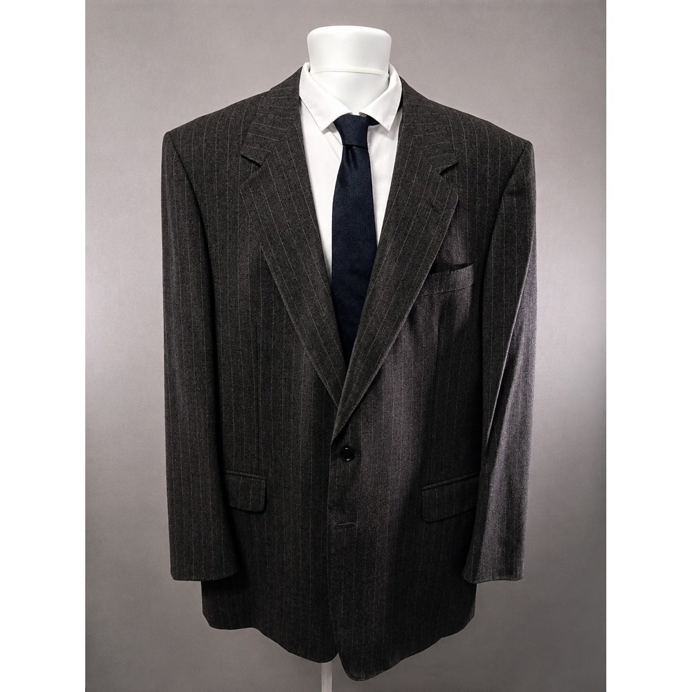 Canali Barneys New York 100% Wool Gray Pinstripe Blazer Sport Coat 54L Italy